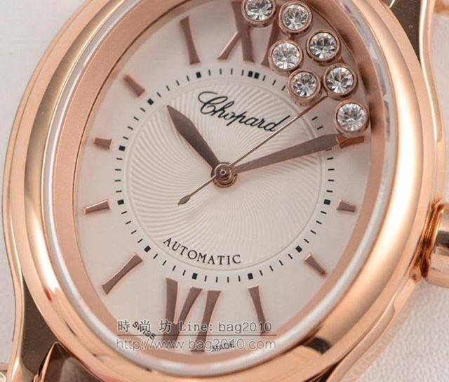 Chopard手錶 蕭邦快樂鑽系列 橢圓型機械6T28新款 蕭邦時尚女表 蕭邦機械女士腕表  hds1843
